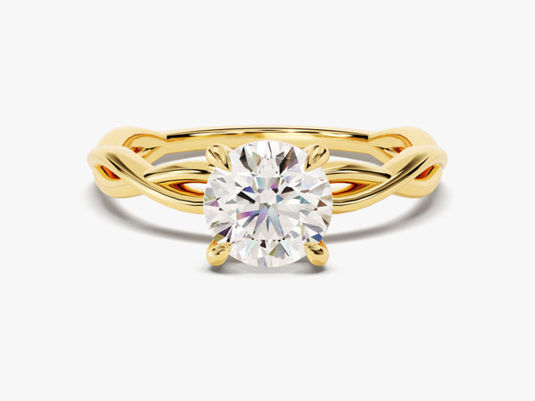 Twisted Solitaire Diamond Engagement Ring (1.00 CT)