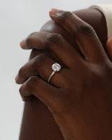 Round Cut Moissanite Engagement Ring with Channel Set Sidestones (1.00 CT)
