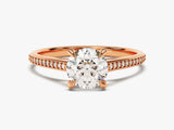 Channel Set Round Cut Diamond Engagement Ring (1.00 CT)