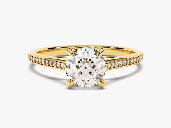 Channel Set Round Cut Diamond Engagement Ring (1.00 CT)