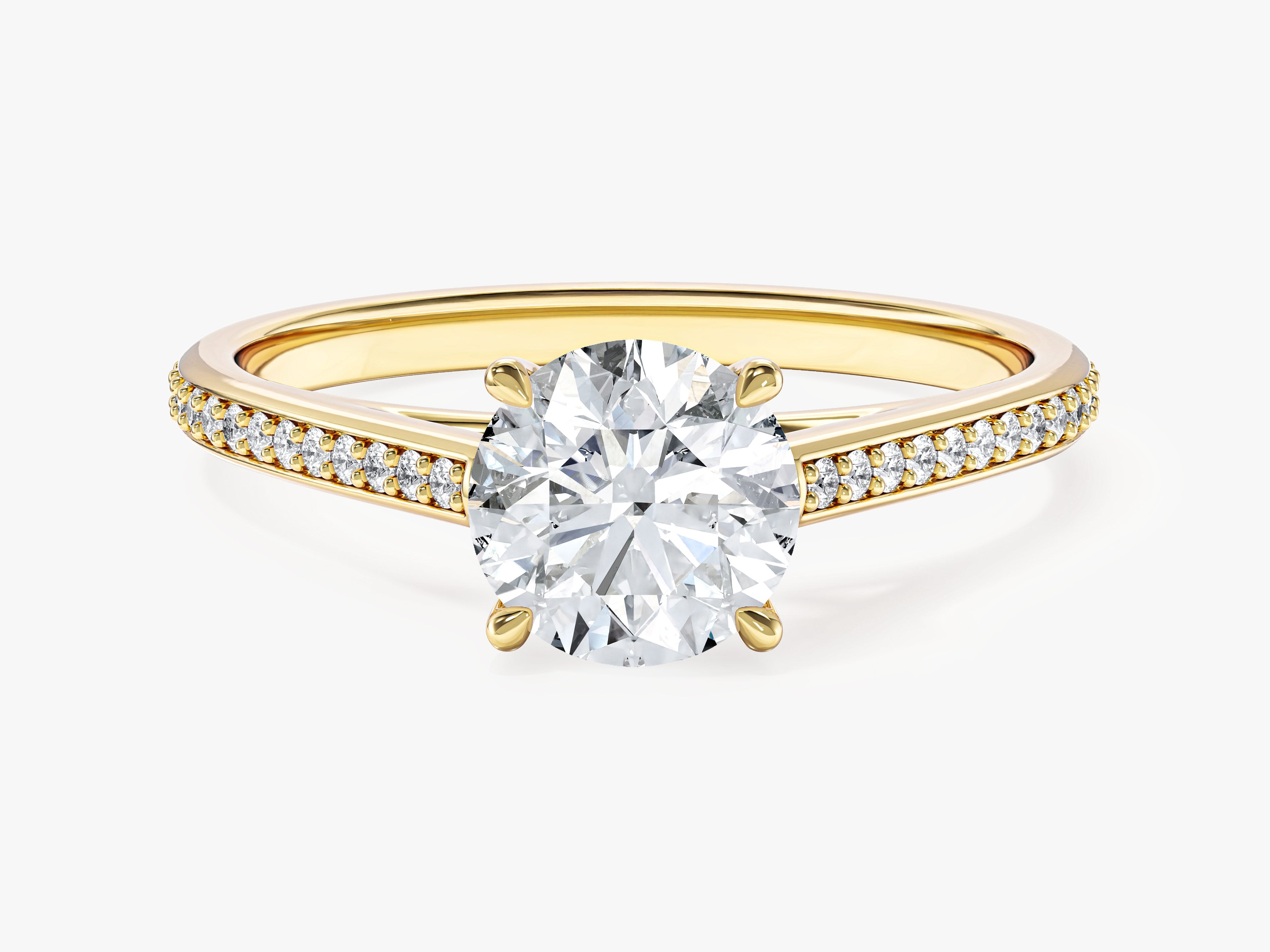 Channel Set Round Cut Lab Grown Diamond Engagement Ring (1.00 CT)
