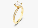 Pave Set Milgrain Knife Edge Diamond Engagement Ring (1.00 CT)