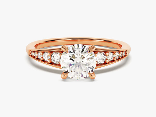 Pave Crown Moissanite Engagement Ring (1.00 CT)