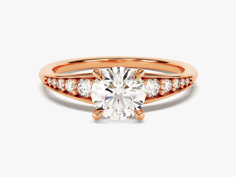 Pave Crown Diamond Engagement Ring (1.00 CT)