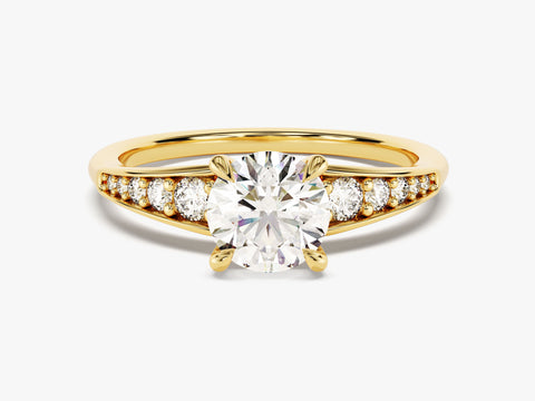 Pave Crown Moissanite Engagement Ring (1.00 CT)