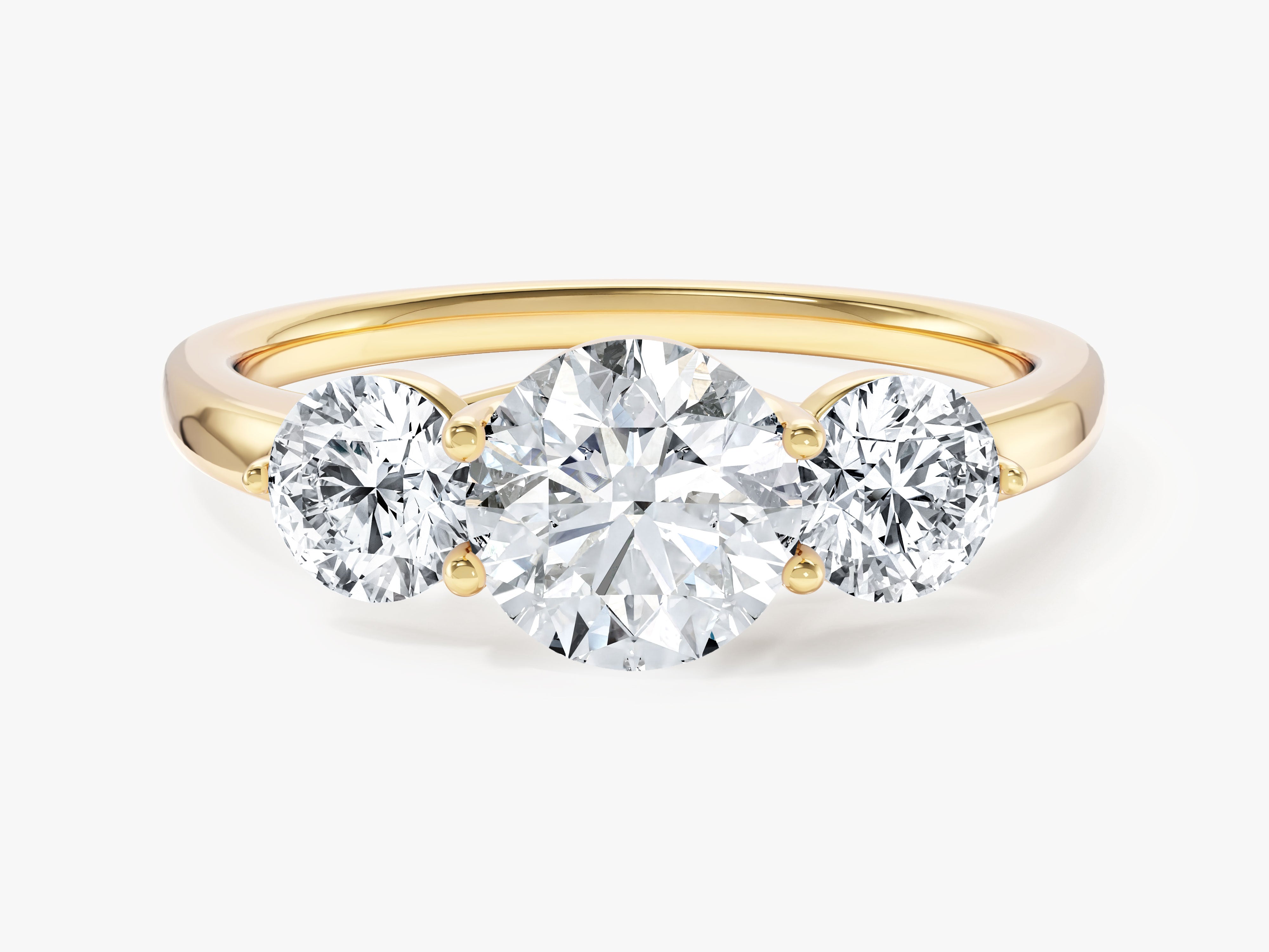 Round Cut Three Stone Lab Grown Diamond Engagement Ring (1.75 CT)