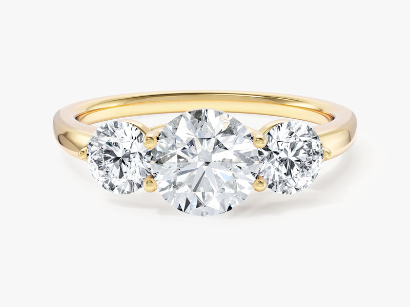Round Cut Three Stone Lab Grown Diamond Engagement Ring (1.75 CT)