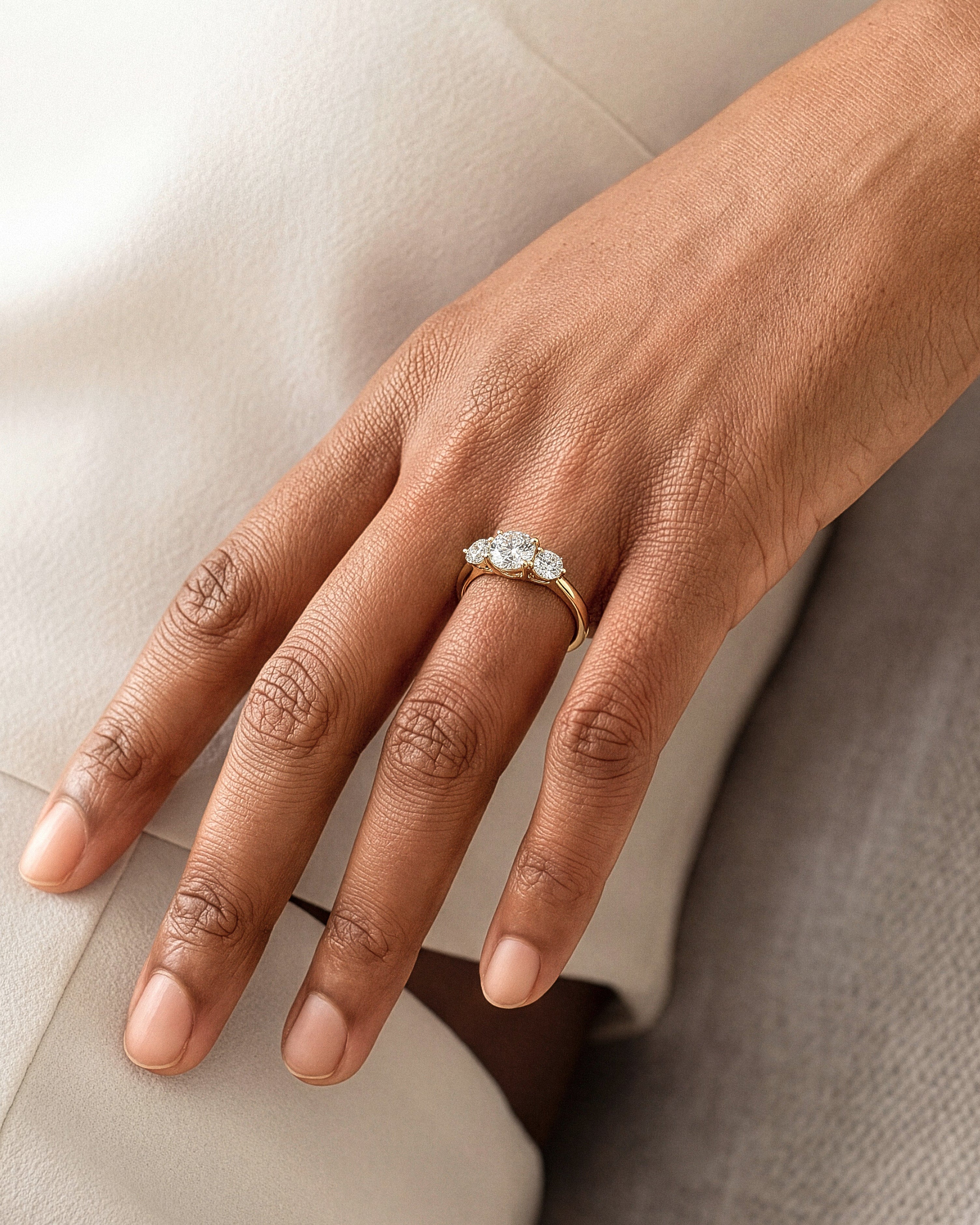Round Cut Three Stone Lab Grown Diamond Engagement Ring (1.75 CT)