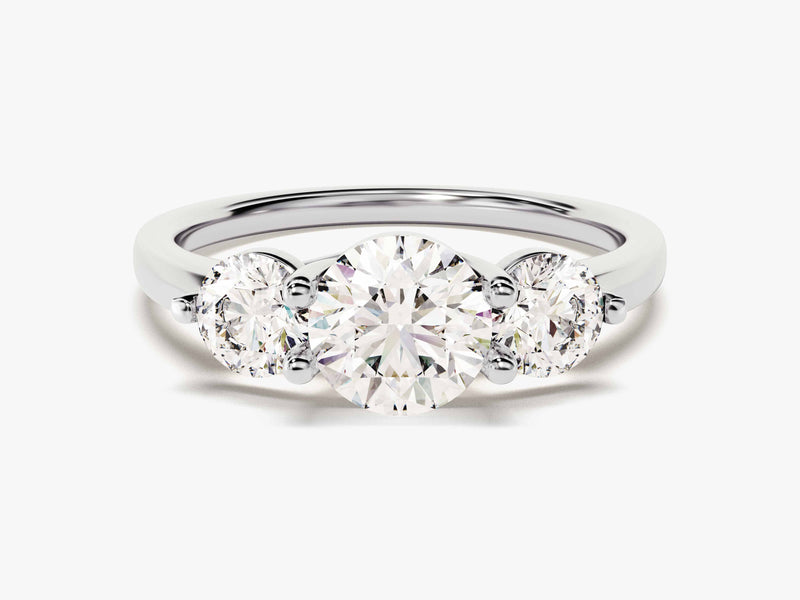 Round Cut Three Stone Diamond Engagement Ring (1.75 CT)