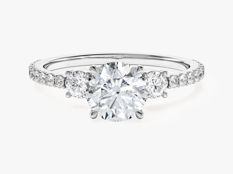 Micropave Trio Moissanite Engagement Ring (1.00 CT)