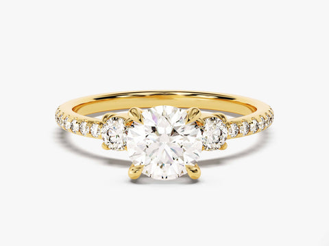 Micropave Trio Moissanite Engagement Ring (1.00 CT)