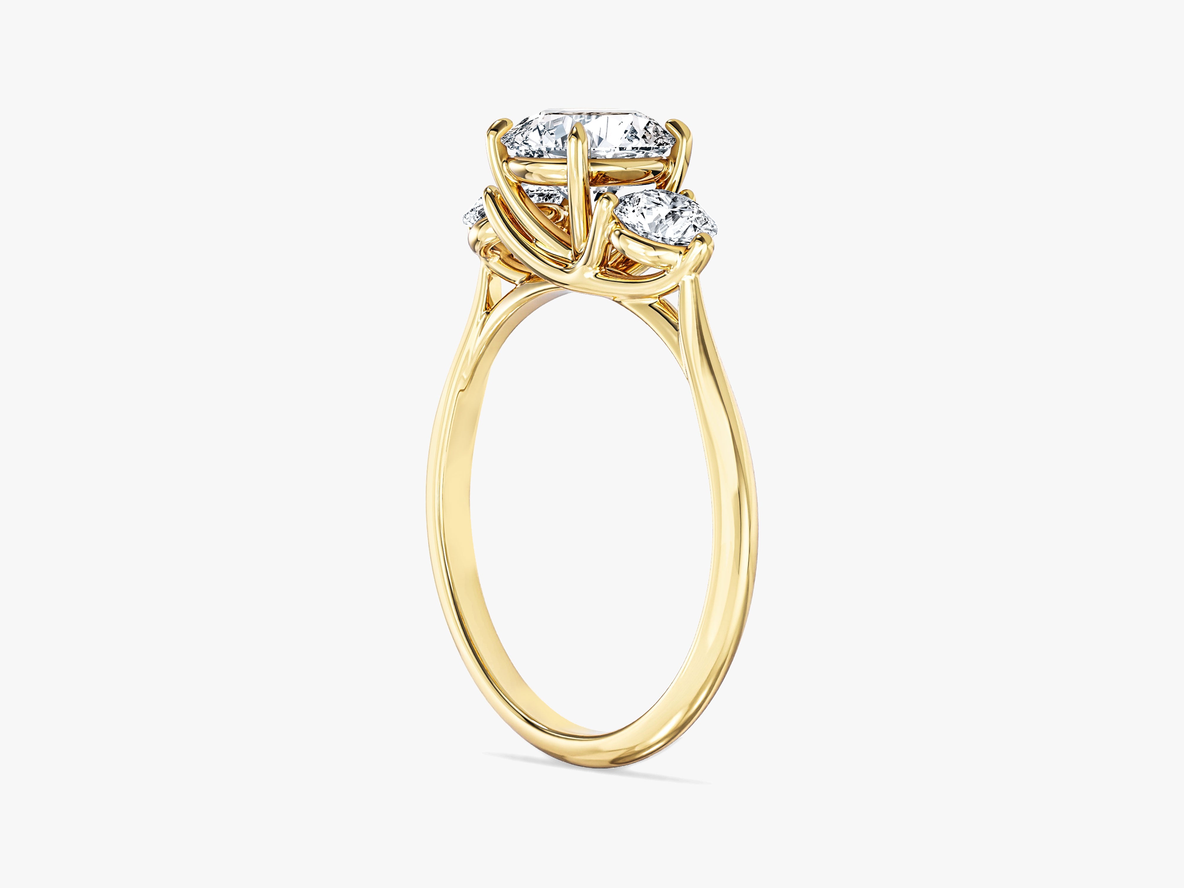 Round Cut Three Stone Lab Grown Diamond Engagement Ring (1.50 CT)