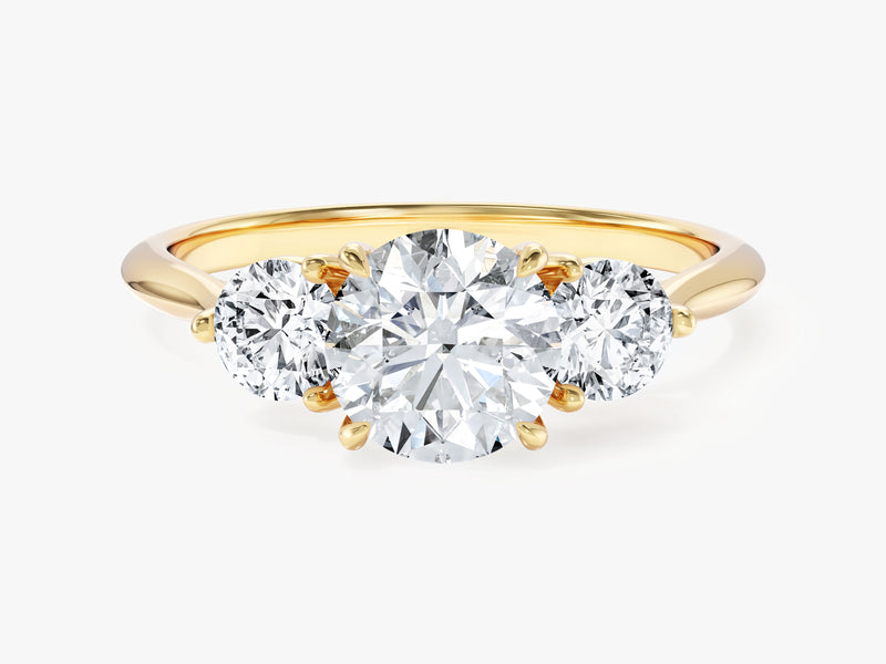 Round Cut Three Stone Moissanite Engagement Ring (1.50 CT)