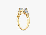 Three Stone Moissanite Engagement Ring with Pear Cut Accents (2.00 CT)
