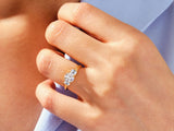 Three Stone Moissanite Engagement Ring with Emerald Cut Accents (1.40 CT)