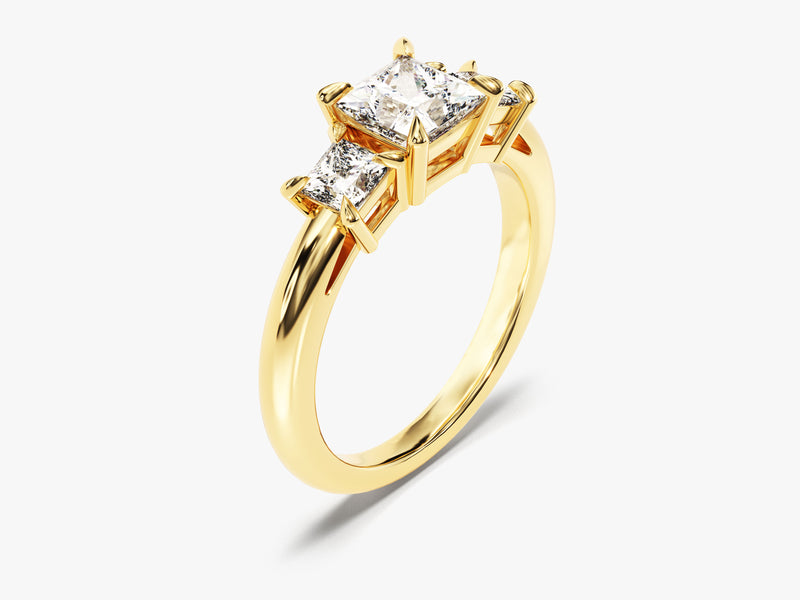 Princess Cut Three Stone Moissanite Engagement Ring (1.60 CT)