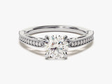 Vintage Inspired Moissanite Engagement Ring with Adorned Cathedral (1.00 CT)