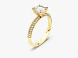 Pave Set Knife Edge Diamond Engagement Ring (1.00 CT)