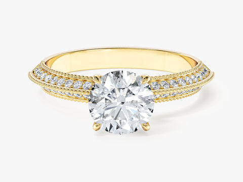 Pave Set Knife Edge Moissanite Engagement Ring (1.00 CT)