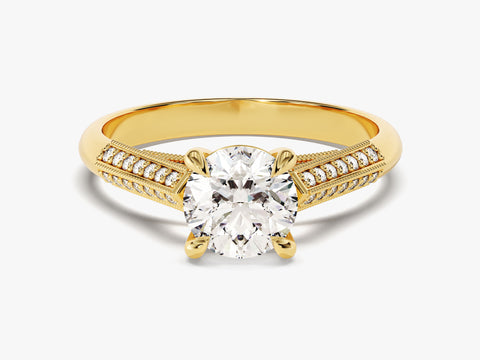 Double Pave Set Cathedral Moissanite Engagement Ring (1.00 CT)