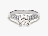 Double Pave Set Cathedral Diamond Engagement Ring (1.00 CT)