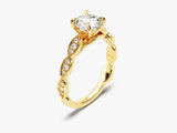 Vintage Sidestones Round Cut Moissanite Engagement Ring (1.00 CT)