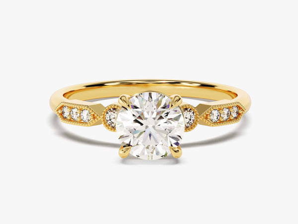 Milgrain Art Deco Diamond Engagement Ring (1.00 CT)