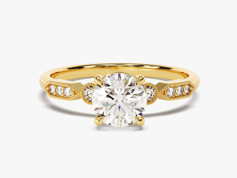 Milgrain Art Deco Moissanite Engagement Ring (1.00 CT)