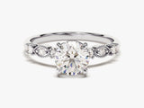 Milgrain Sidestone Diamond Engagement Ring (1.00 CT)