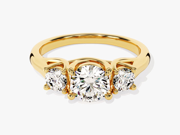 Trellis Three Stone Round Diamond Engagement Ring (1.50 CT TW)