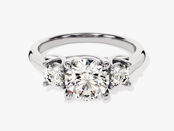 Trellis Three Stone Round Lab Grown Diamond Engagement Ring (2.00 CT TW)