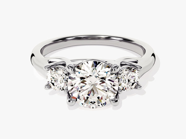 Trellis Three Stone Round Diamond Engagement Ring (2.50 CT TW)