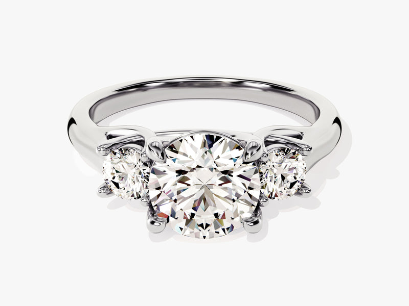 Trellis Three Stone Round Diamond Engagement Ring (2.50 CT TW)