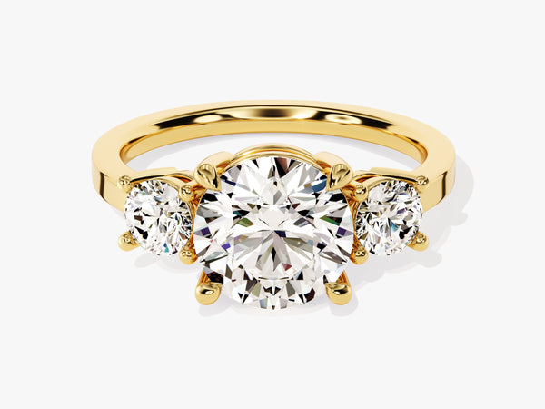 Simple Cathedral Three Stone Round Diamond Engagement Ring (2.50 CT TW)