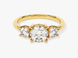 Classic Basket Set Three Stone Round Diamond Engagement Ring (1.50 CT TW)