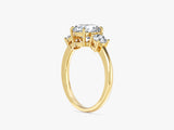 Classic Basket Set Three Stone Round Lab Grown Diamond Engagement Ring (1.50 CT TW)