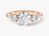Classic Basket Set Three Stone Round Lab Grown Diamond Engagement Ring (1.50 CT TW)