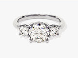 Classic Basket Set Three Stone Round Diamond Engagement Ring (2.00 CT TW)