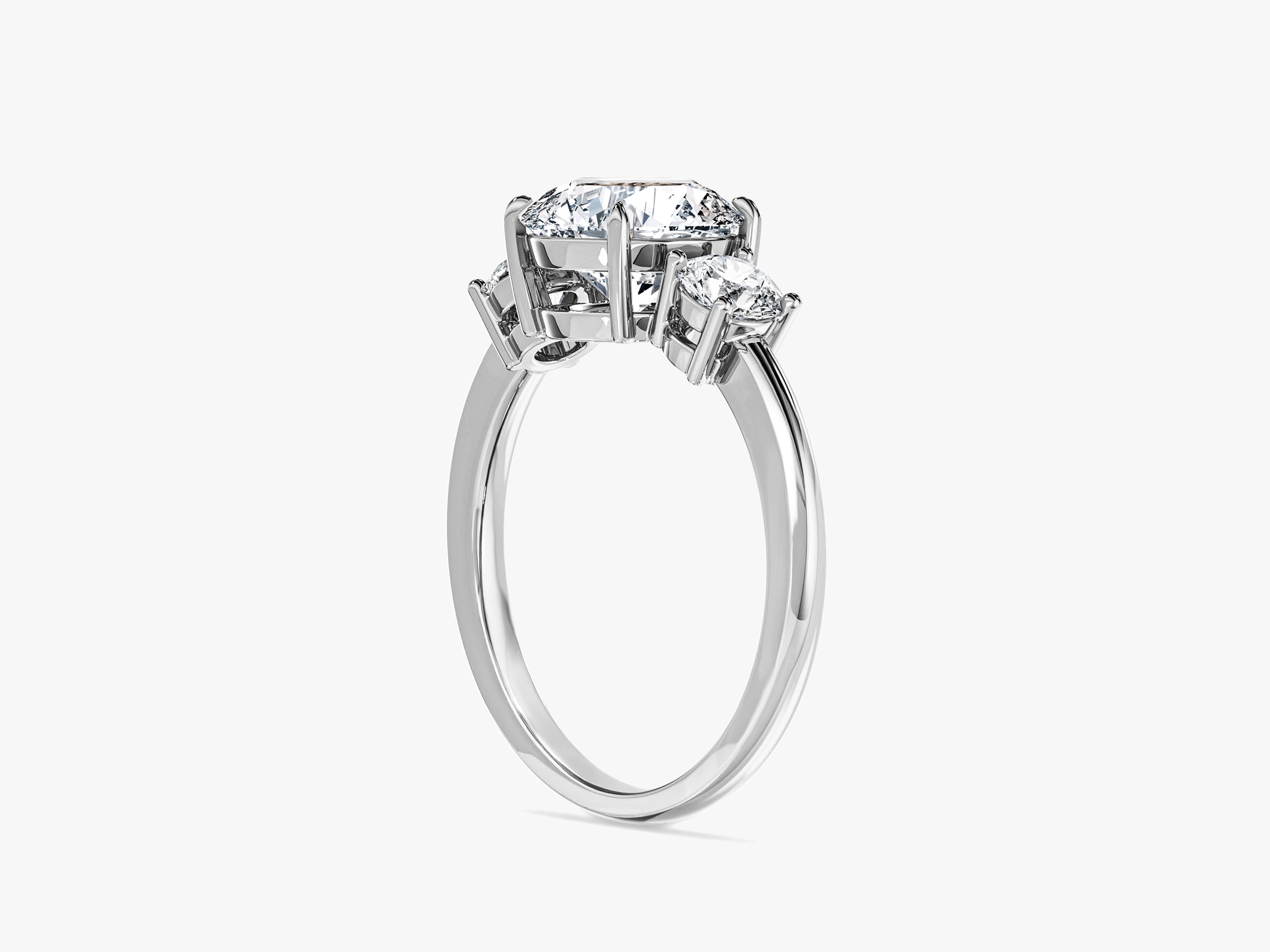 Classic Basket Set Three Stone Round Lab Grown Diamond Engagement Ring (2.00 CT TW)