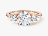 Classic Basket Set Three Stone Round Lab Grown Diamond Engagement Ring (2.00 CT TW)