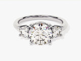 Classic Basket Set Three Stone Round Diamond Engagement Ring (2.50 CT TW)