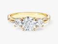 Petite Twisted Vine Three Stone Round Moissanite Engagement Ring (1.50 CT TW)
