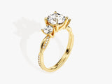 Petite Twisted Vine Three Stone Round Lab Grown Diamond Engagement Ring (2.00 CT TW)