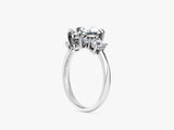 Classic Basket Set Three Stone Oval Lab Grown Diamond Engagement Ring (2.00 CT TW)