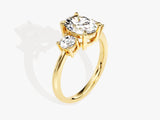 Classic Basket Set Three Stone Oval Lab Grown Diamond Engagement Ring (2.50 CT TW)