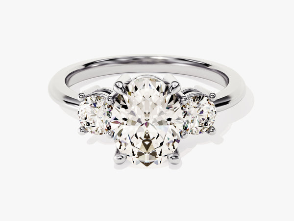 Classic Basket Set Three Stone Oval Diamond Engagement Ring (2.50 CT TW)