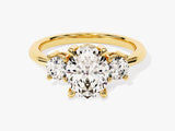 Classic Basket Set Three Stone Oval Lab Grown Diamond Engagement Ring (2.50 CT TW)