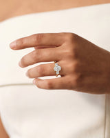 Classic Basket Set Three Stone Oval Moissanite Engagement Ring (2.50 CT TW)