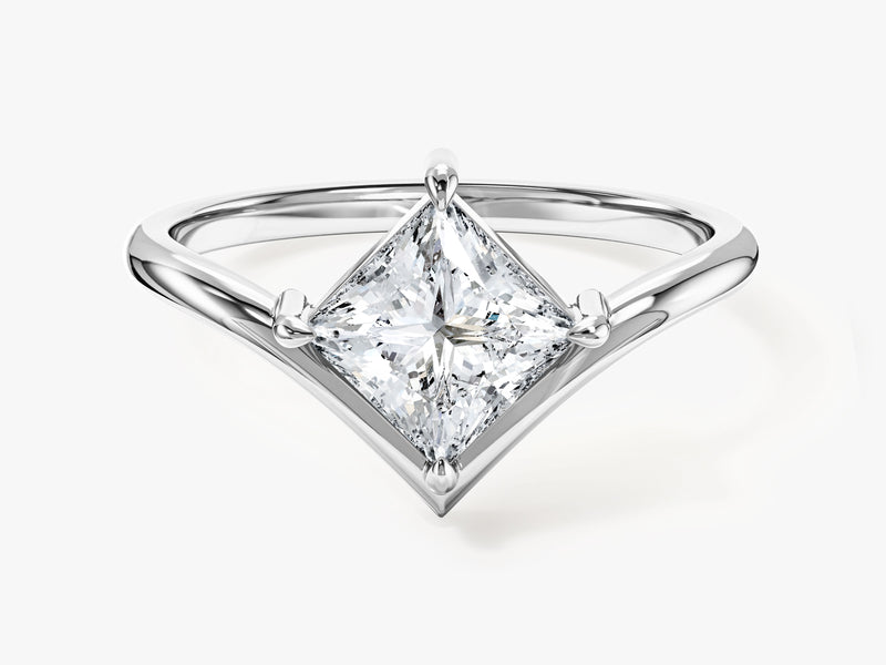 Curved Princess Moissanite Engagement Ring (1.00 CT)