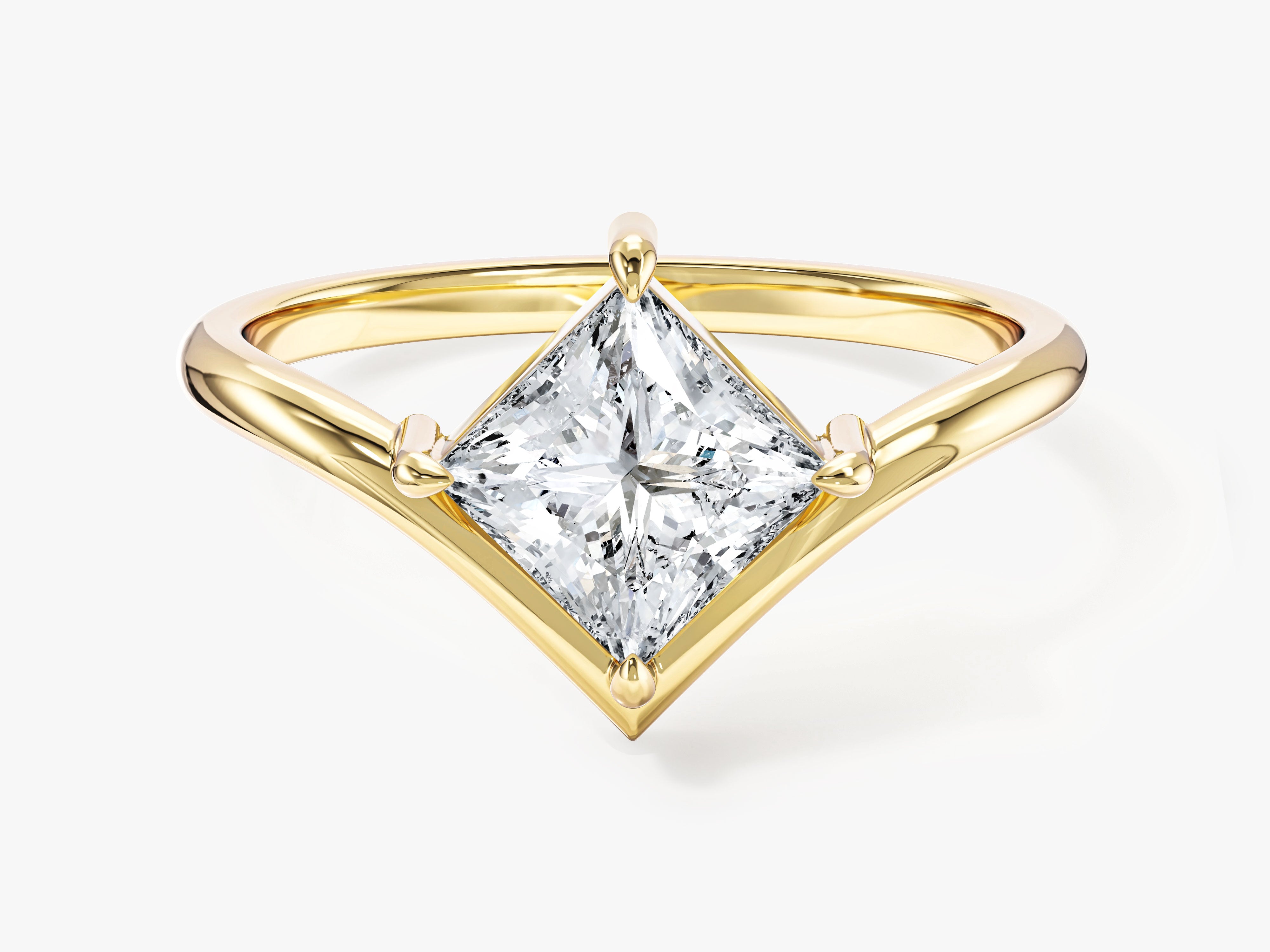 Curved Princess Lab Grown Diamond Engagement Ring (1.00 CT)